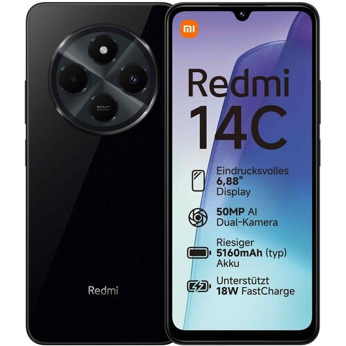 Xiaomi Redmi 14C Dual Sim 4GB RAM (midnight black) - 128 GB - DE