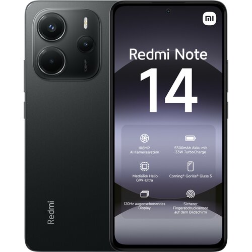 Xiaomi Redmi Note 14 Dual Sim 8GB RAM (midnight black) - 256 GB - DE