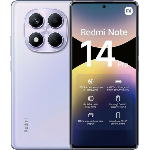 Xiaomi Redmi Note 14 Pro Dual Sim 8GB RAM (aurora purple) - 256 GB - DE